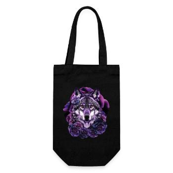 Wolf Lover Wild Animal Art Wolf Colorful Animal - Gift Bag for Bottles - black - Front