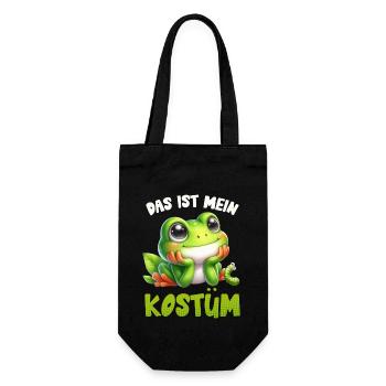 Karneval Party Frosch DAS IST MEIN FROSCH KOSTÜM - Geschenkbeutel für Flaschen - Schwarz - Vorne