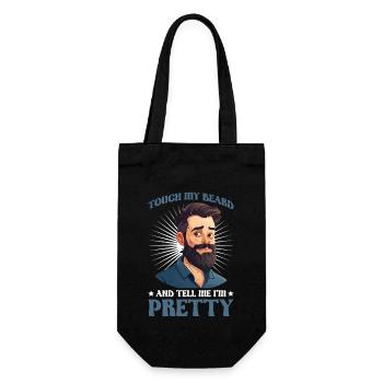 Touch My Beard And Tell Me I'm Pretty 12 - Geschenkbeutel für Flaschen - Schwarz - Vorne