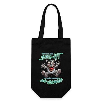 Crazy Rhino on the Edge of Madness Comic Style - Gift Bag for Bottles - black - Front