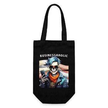 SKELETON MAN BUSINESSAHOLIC - Gift Bag for Bottles - black - Front