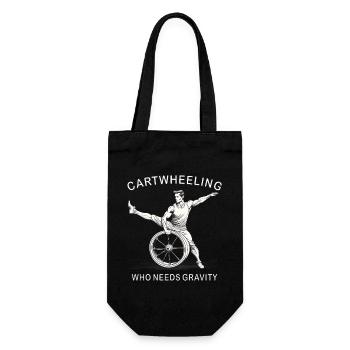 CARTWHEELING WHO NEEDS GRAVITY - Gift Bag for Bottles - black - Front
