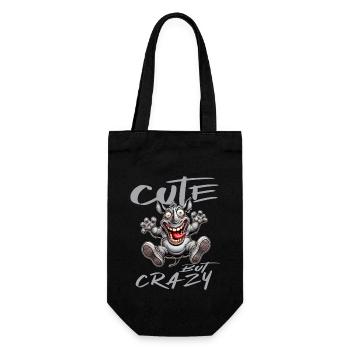 Mignon mais fou rhino style bande dessinée Motif drôle - Sac à bouteille - noir - Devant