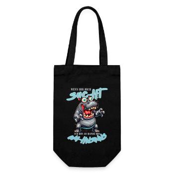 Crazy Rhino on the Edge of Madness Comic Style - Gift Bag for Bottles - black - Front