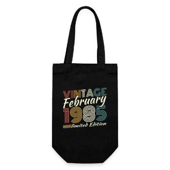 Février 1985 Rétro Vintage Cadeau d’anniversaire - Sac à bouteille - noir - Devant