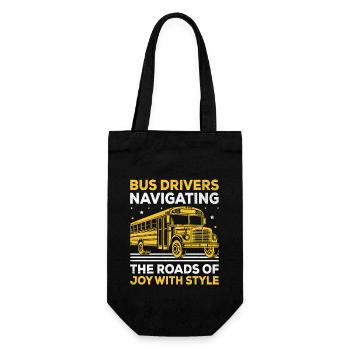 Bus Drivers Navigating The Roads Of Joy With Style - Gift Bag for Bottles - black - Front
