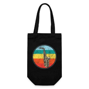 Saxophone Retro Vintage - Gift Bag for Bottles - black - Front