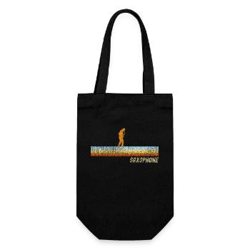 Saxophone Retro Vintage Saxophone - Geschenkbeutel für Flaschen - Schwarz - Vorne