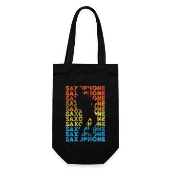 Saxophone Retro Vintage Saxophone - Geschenkbeutel für Flaschen - Schwarz - Vorne