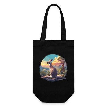 Kangaroos Kangaroo - Gift Bag for Bottles - black - Front