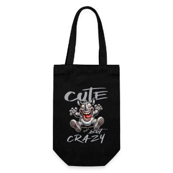 Mignon mais fou rhino style bande dessinée Motif drôle - Sac à bouteille - noir - Devant