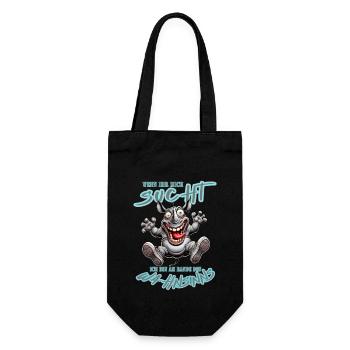 Crazy Rhino on the Edge of Madness Comic Style - Gift Bag for Bottles - black - Front