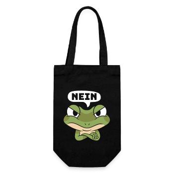 Faschingsparty NEIN Lustiger Frosch Karneval - Geschenkbeutel für Flaschen - Schwarz - Vorne