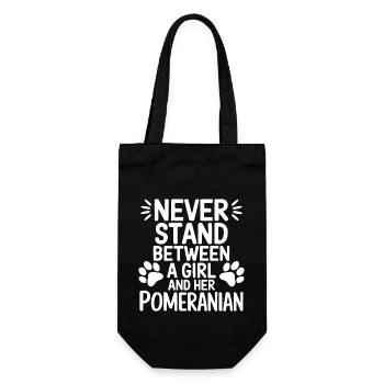 Pomeranian Spruch Hund Lustige Pomeranian Geschenk - Geschenkbeutel für Flaschen - Schwarz - Vorne