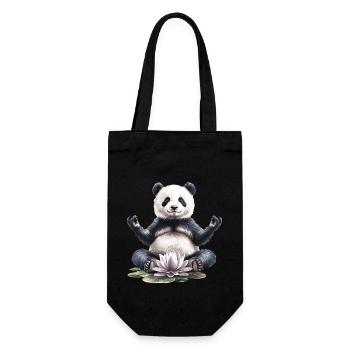 Panda - Geschenkbeutel für Flaschen - Schwarz - Vorne