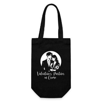Valentines Partner in crime - Geschenkbeutel für Flaschen - Schwarz - Vorne