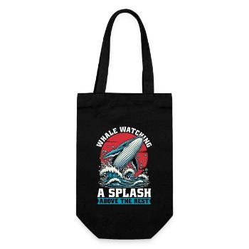 Whale Watching A Splash Above The Marine Animal - Gift Bag for Bottles - black - Front