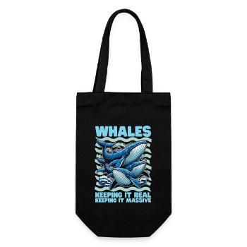 Whales Keeping It Marine Biologist Whale Watching - Geschenkbeutel für Flaschen - Schwarz - Vorne