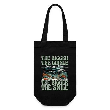 Whale Watching The Bigger The Whale Sea Creatures - Geschenkbeutel für Flaschen - Schwarz - Vorne
