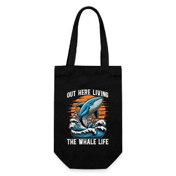 Whale Watching Out Here Living The Marine Biology - Gift Bag for Bottles - black - Front