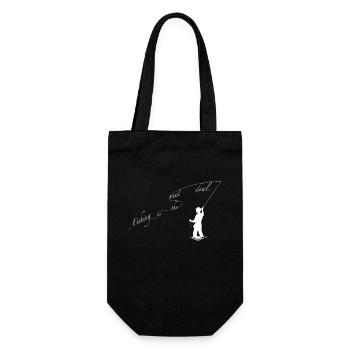 Fishing Is The Business With The Reel Fishing Is - Gift Bag for Bottles - black - Front