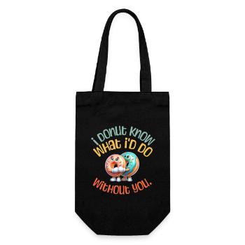 I DONUT KNOW - Food fun funny foodie puns - Gift Bag for Bottles - black - Front