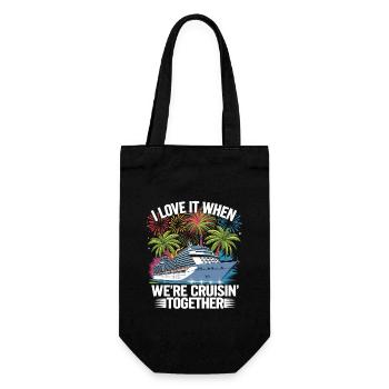 Family Cruise Kreuzfahrt We Cruisin Together - Geschenkbeutel für Flaschen - Schwarz - Vorne