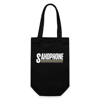 Saxophone Retro Vintage Saxophone - Geschenkbeutel für Flaschen - Schwarz - Vorne