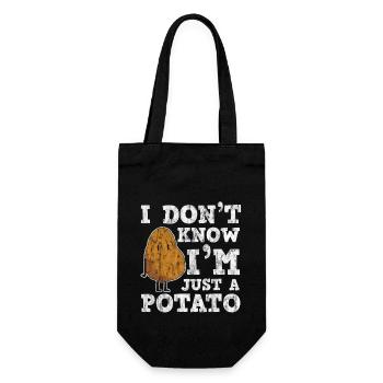 I Don't Know I'm Just A Potato 3 - Geschenkbeutel für Flaschen - Schwarz - Vorne