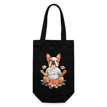 Bulldogge - Geschenkbeutel für Flaschen - Schwarz - Vorne