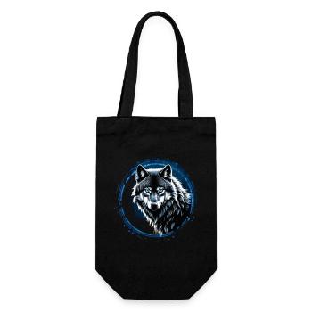 Wolf Lover Wild Animal Art Wolf Colorful Animal - Gift Bag for Bottles - black - Front