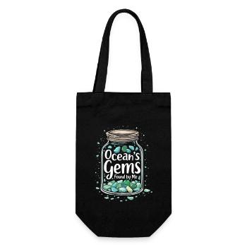 Sea Glass Hunters Collect Marine Treasures - Gift Bag for Bottles - black - Front