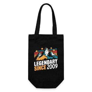 Legendary since 2009 Vintage Mountain Retro Mountains - Gift Bag for Bottles - black - Front