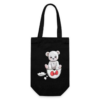 Teddy Bear Birth Baby Eggshell Hatch - Gift Bag for Bottles - black - Front