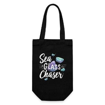 Sea Glass Hunters Collect Marine Treasures - Gift Bag for Bottles - black - Front