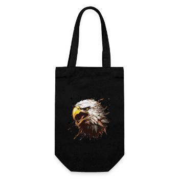 Adler Kopf Porträt Motivation Tier - Geschenkbeutel für Flaschen - Schwarz - Vorne