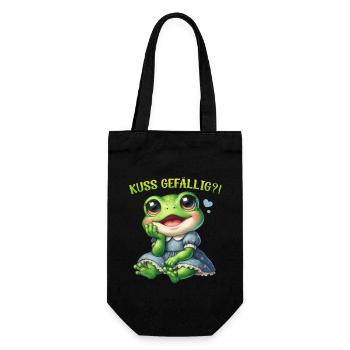 Faschingskostüm KUSS GEFÄLLIG? ICH BIN DER PRINZ - Geschenkbeutel für Flaschen - Schwarz - Vorne