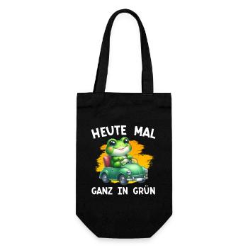 Froschkostüm HEUTE MAL GANZ IN GRÜN Lustiges - Geschenkbeutel für Flaschen - Schwarz - Vorne