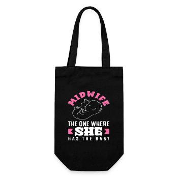 Midwife who has the baby - Gift Bag for Bottles - black - Front