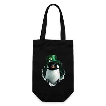 St. Patrick Pinguin - Geschenkbeutel für Flaschen - Schwarz - Vorne