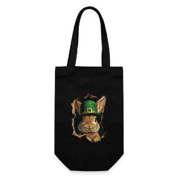 St. Patrick Kaninchen - Geschenkbeutel für Flaschen - Schwarz - Vorne