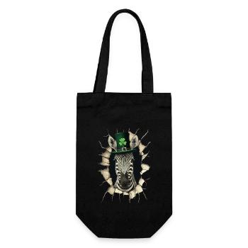 St. Patrick Zebra - Geschenkbeutel für Flaschen - Schwarz - Vorne