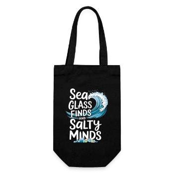 Sea Glass Hunters Collect Marine Treasures - Gift Bag for Bottles - black - Front