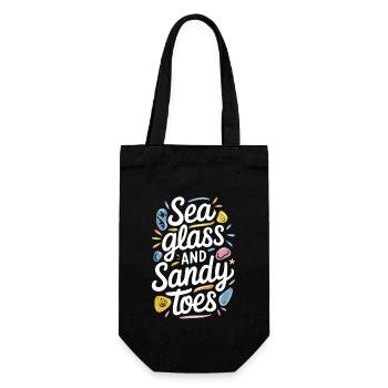Sea Glass Hunters Collect Marine Treasures - Gift Bag for Bottles - black - Front