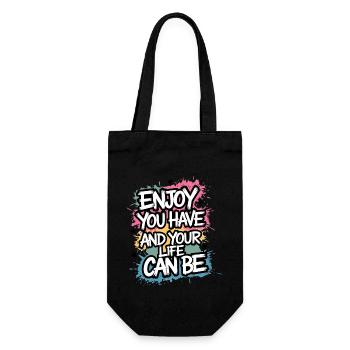 COOL TSHIRT, ENJOY YOU HAVE - Gift Bag for Bottles - black - Front