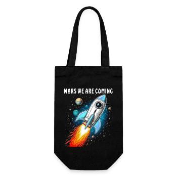 RAKETE MARS WE ARE COMING - Geschenkbeutel für Flaschen - Schwarz - Vorne