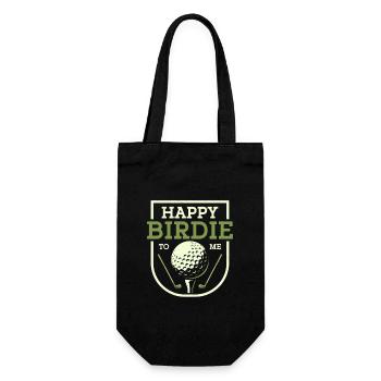 Happy Birdie To Me Golf Golfer - Geschenkbeutel für Flaschen - Schwarz - Vorne