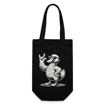 Heavy Metal Ente lustiger Festival Spaß - Geschenkbeutel für Flaschen - Schwarz - Vorne