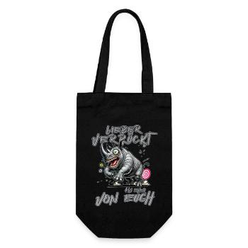 Crazy Rhino Better crazy than one of e - Gift Bag for Bottles - black - Front