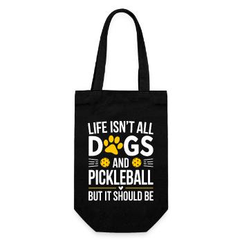 Pickleball Saying Dog Funny Pickleball Gift - Gift Bag for Bottles - black - Front